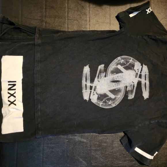 Rare INXX Master Series Particle Force BlackTrack Pants & oversized shirt